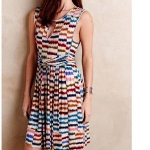 Anthropologie Maeve | rainbow striped A-line dress